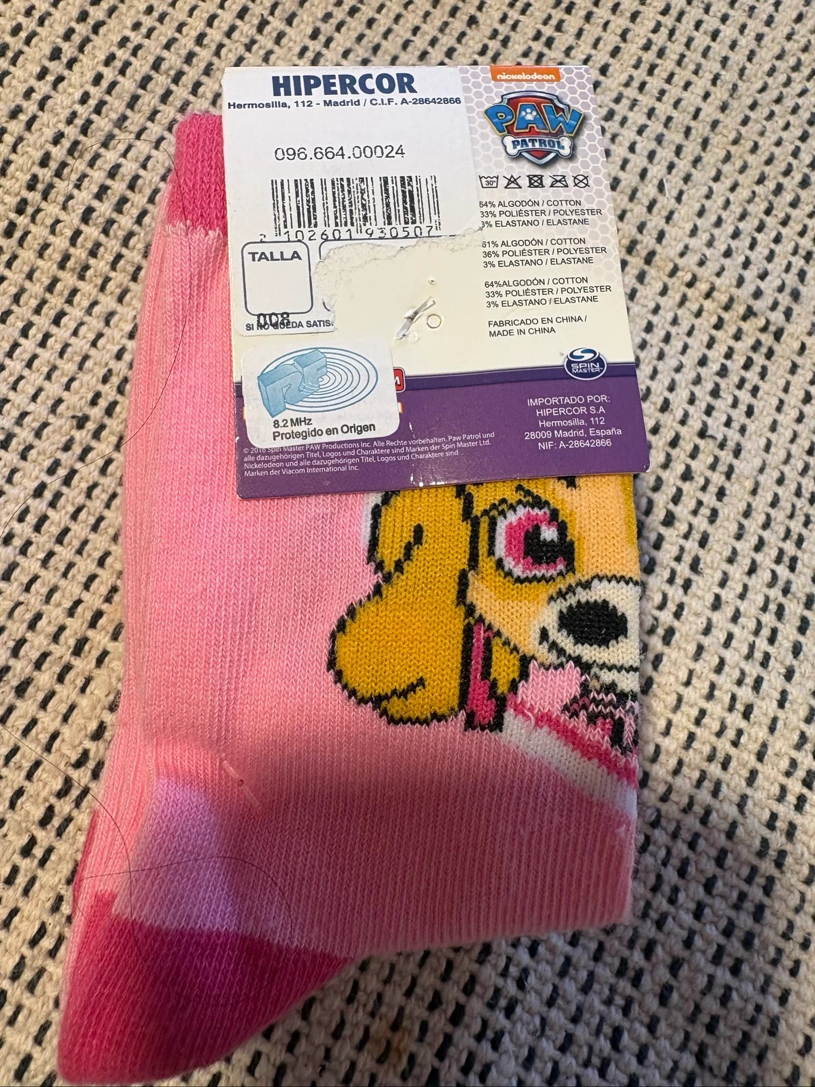 pacote 3 meias patrulha canina skye rosa tamanho 31 34 novas – photo 4